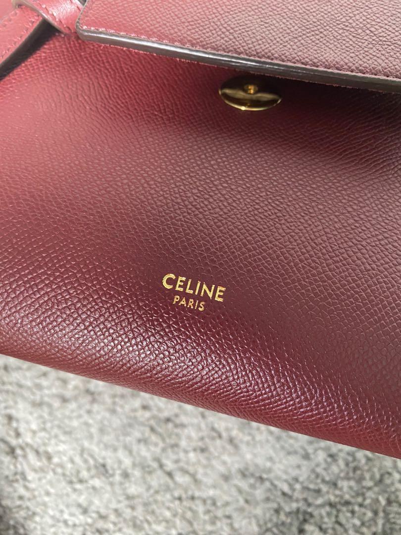 CÉLINE Nano Belt Bag in Light Burgundy Grained Calfskin - SOLD