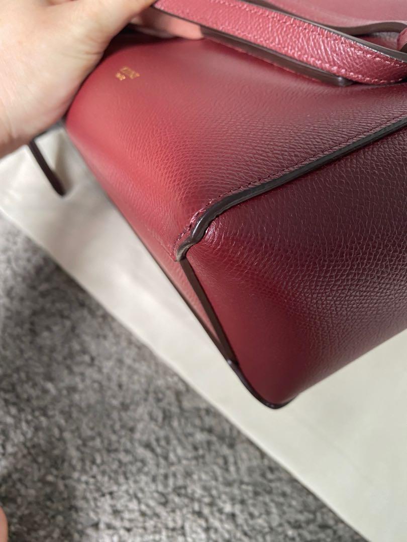 CÉLINE Nano Belt Bag in Light Burgundy Grained Calfskin - SOLD