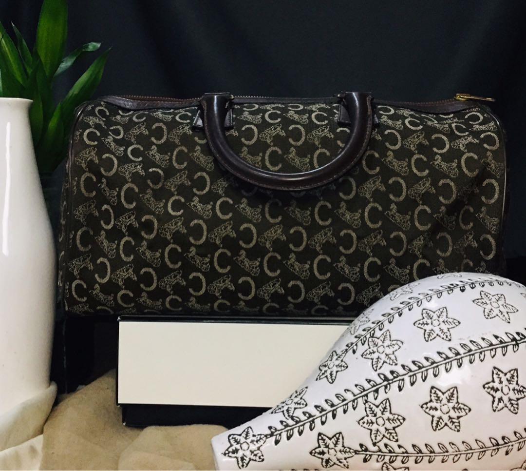 Celine Monogram Boston (Category: Luxury Bags & Wallets) located in Baguio. Submitted by BagstacularbyJCT (Listing ID 1182892066, Image 1). Description: Celine Boston bag in monogram. Spacious, can be used as a traveling bag. Clean interior and exterior. Minimal signs of usage.