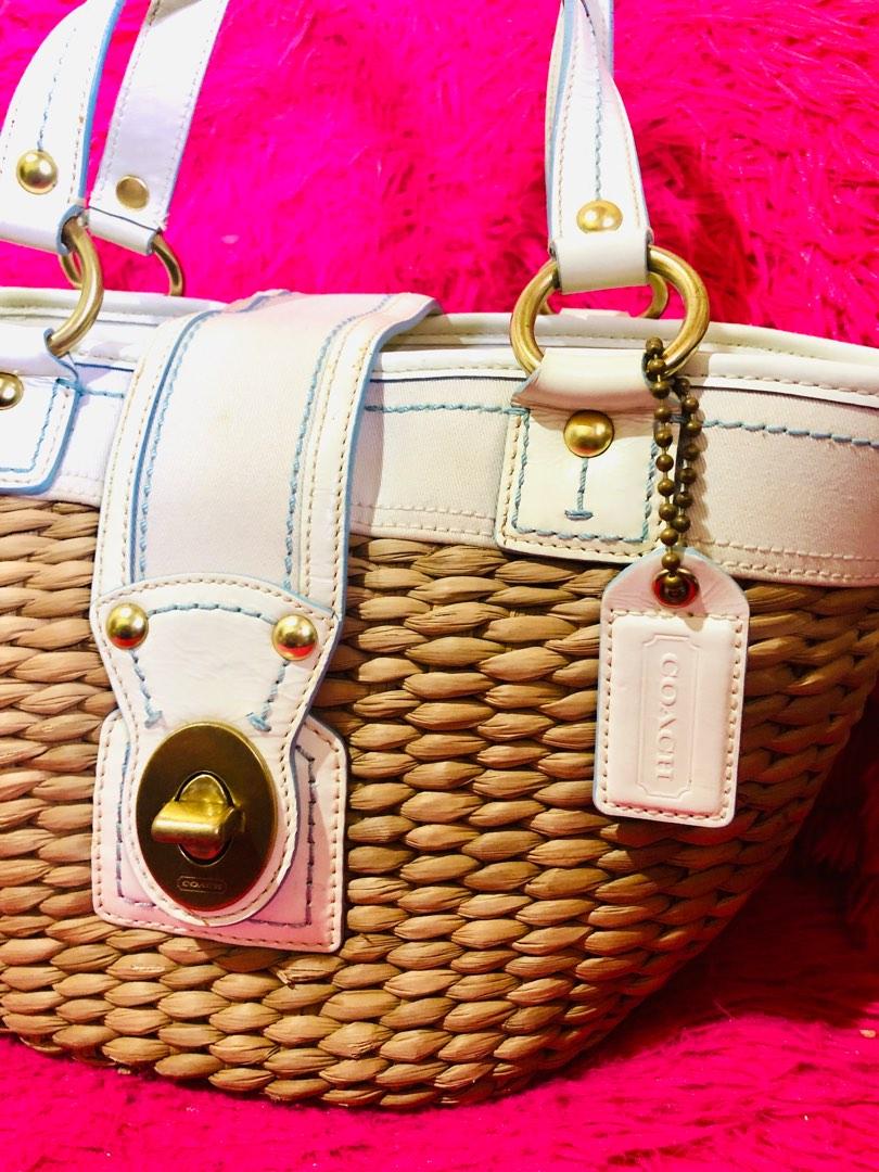 Coach rattan top bag