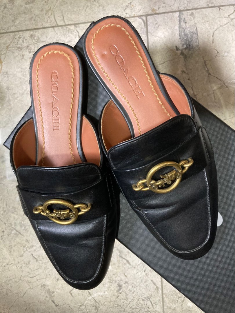 Coach Scotty Slide Sandal 5C Black Luxury Sneakers Footwear on