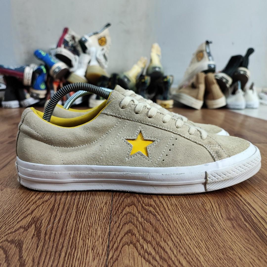 Yellow suede converse sales