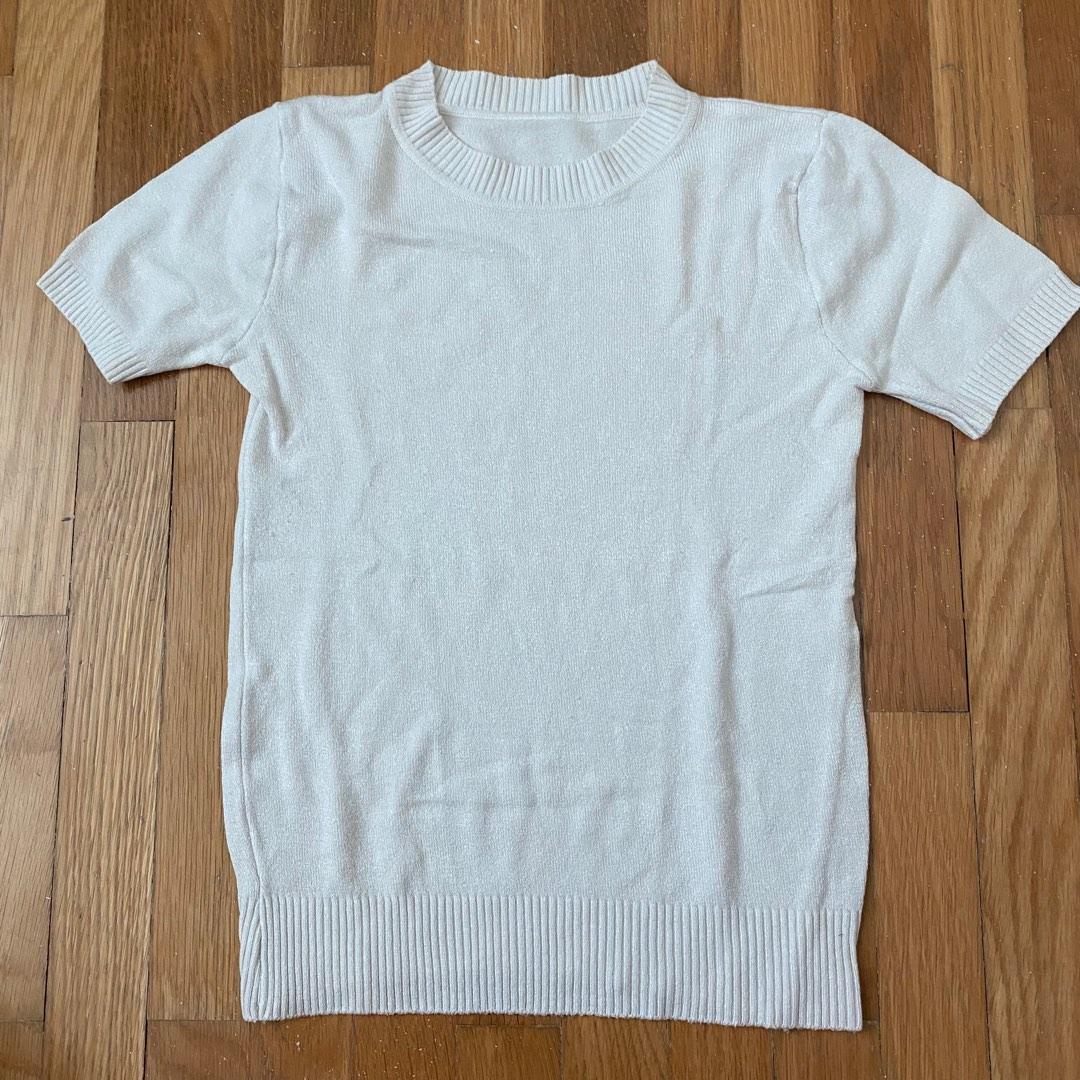 Cream Knitted Top, Women's Fashion, Tops, Blouses on Carousell