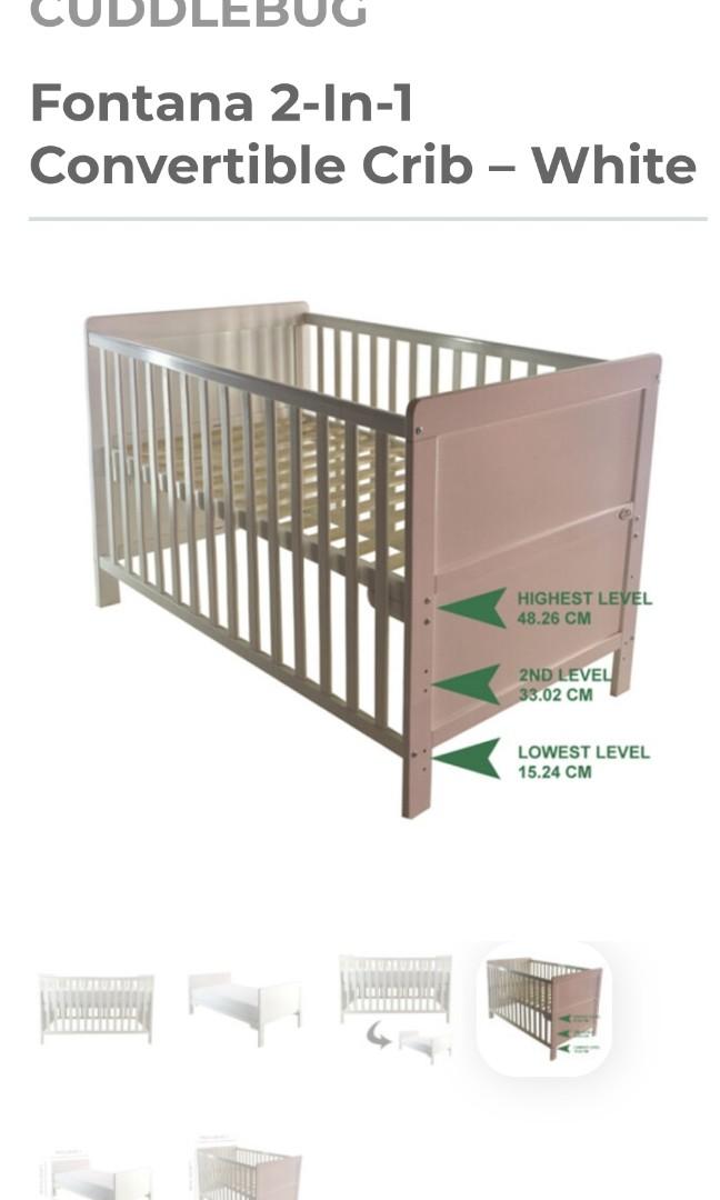 Cuddlebug 3 in 1 crib sale