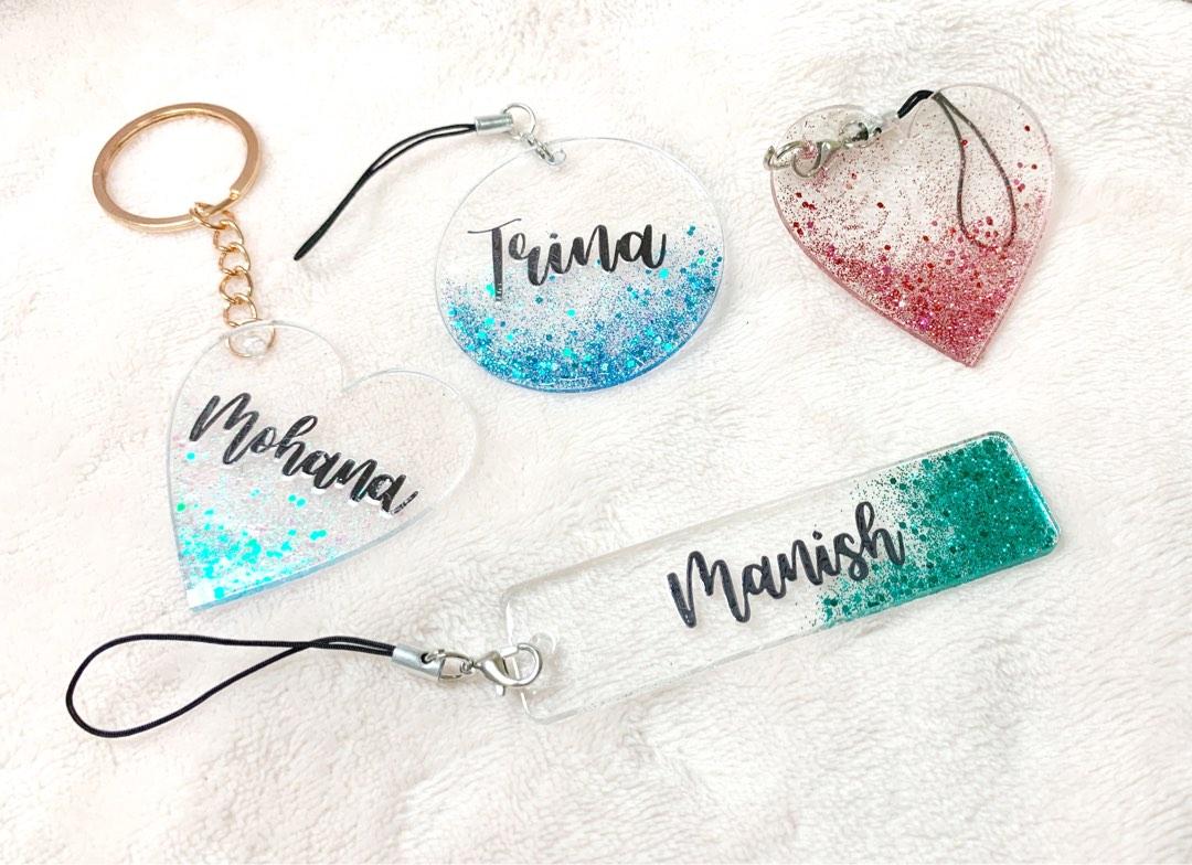 Glitter keyring top