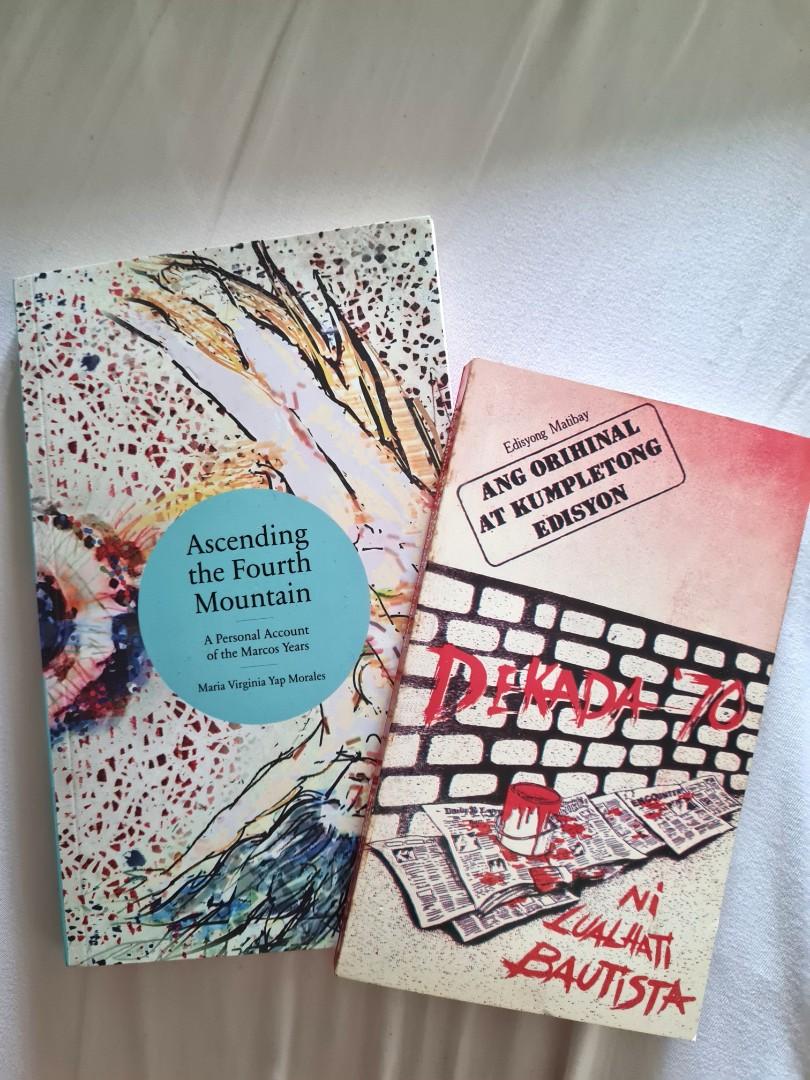 Dekada 70, Ascending the fourth mountain (Category: Storybooks) located in Santa Rosa. Submitted by trishasd (Listing ID 1182784913, Image 1). Description: ascending the fourth mountain (ateneo press) - bought for 370 (shopee) Dekada 70 - bought for 250 never read these :(.