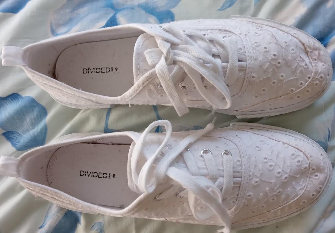 SALE Divided by H M White Eyelet sneakers Women s Fashion
