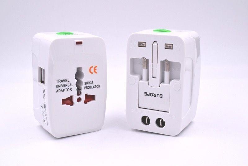 Dual USB Ports Universal Travel Adapter Plug Power All in One Portable ...
