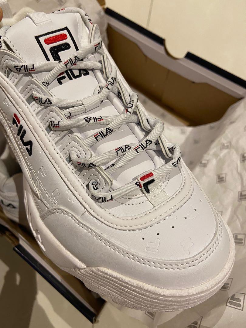 fila disruptors embossed, Women's Fashion, Footwear, Sneakers on Carousell