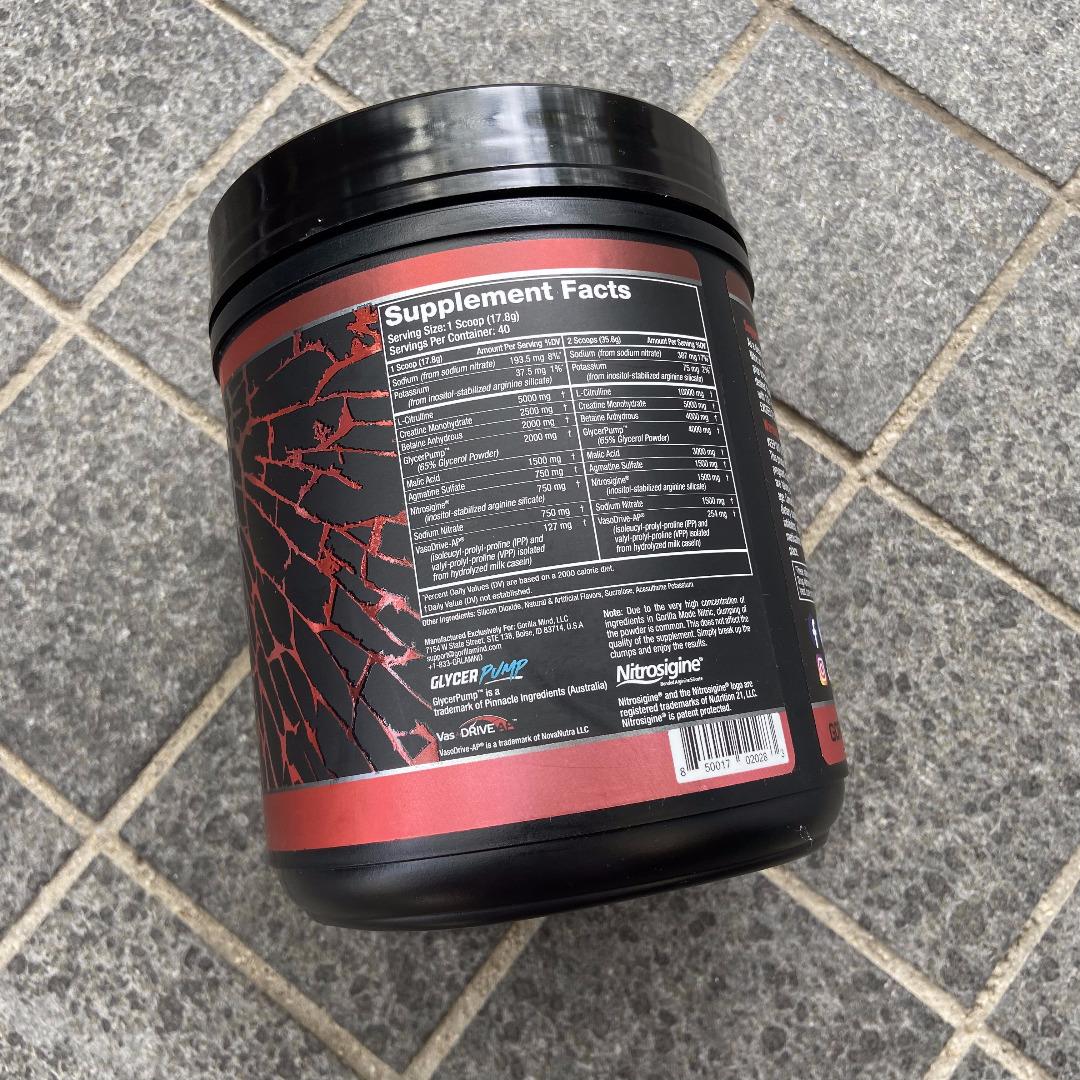(READY STOCK) Gorilla Mode Nitric Pre Workout, Health & Nutrition