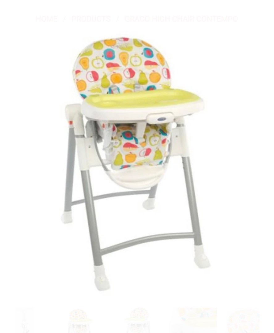 GRACO HIGH CHAIR CONTEMPO Fruit Kingdom, Babies & Kids, Nursing