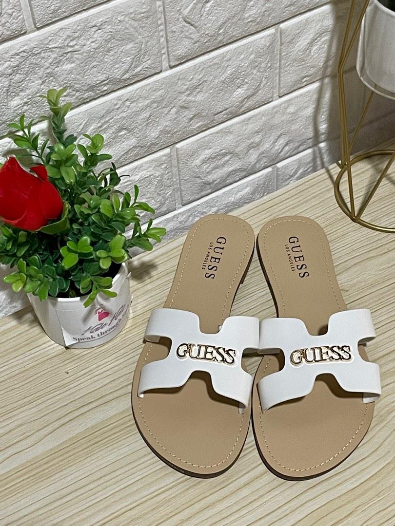 Guess white sandals hot sale