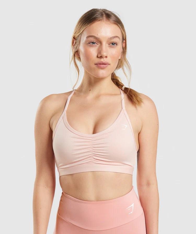 Gymshark Ruched Sports Bra (Light Pink), Women's Fashion, Activewear on  Carousell