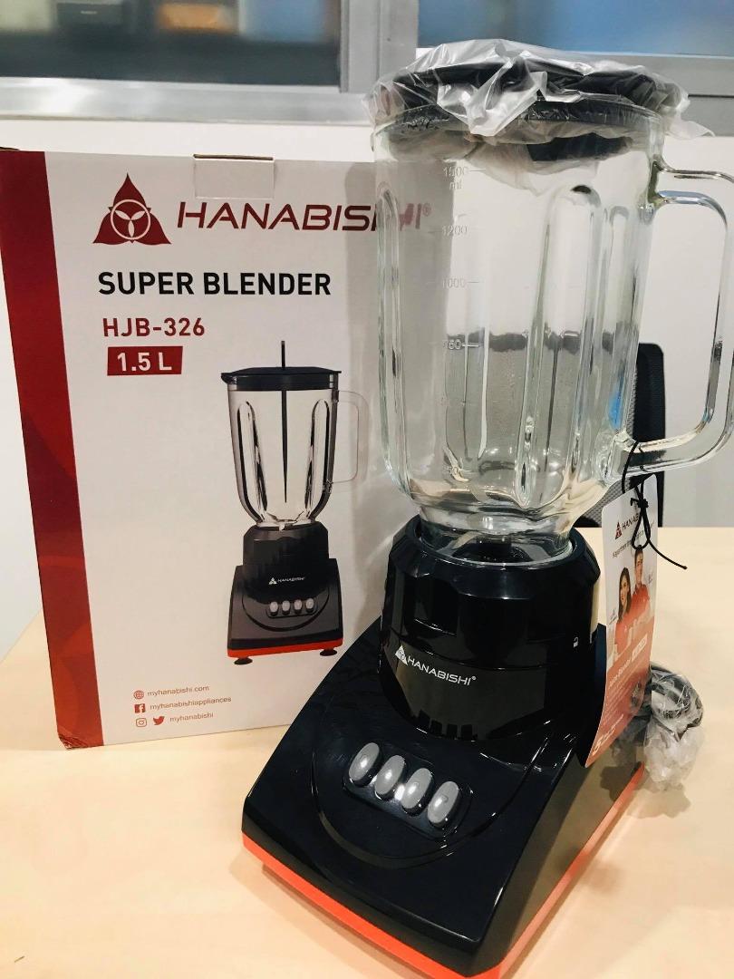 Hanabishi 1.5L Glass Juice Blender HJB326, TV & Home Appliances