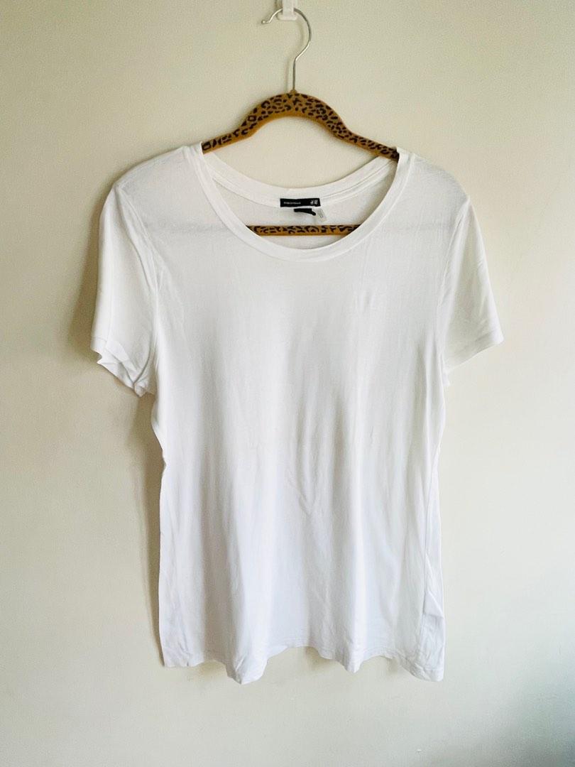 H&M Basic White Shirt / T-shirt, Women's Fashion, Tops, Shirts on Carousell