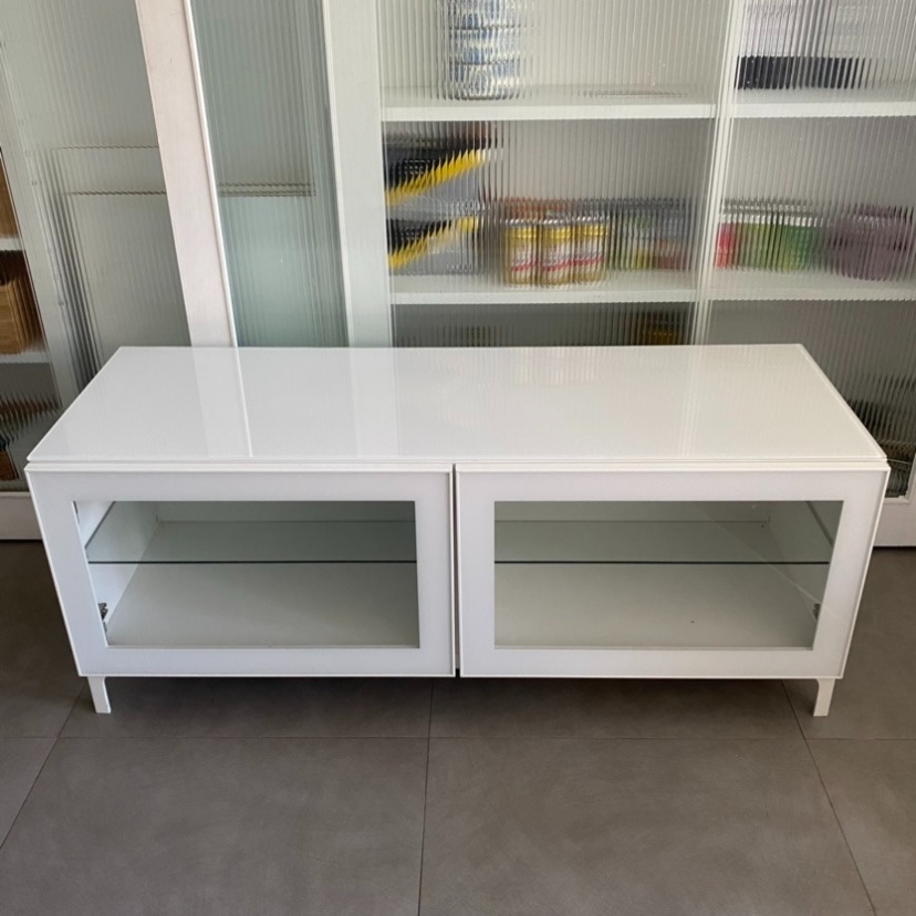 IKEA BESTA TV Stand/Console, White, 傢俬＆家居, 傢俬, 電視櫃 Carousell