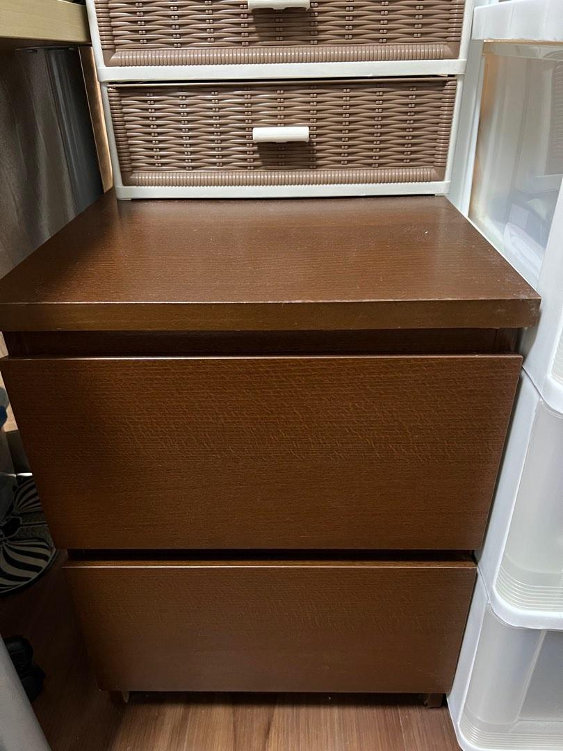 Ikea MALM bedside drawers (2 units) + FOC 1 unit3 shelf drawer