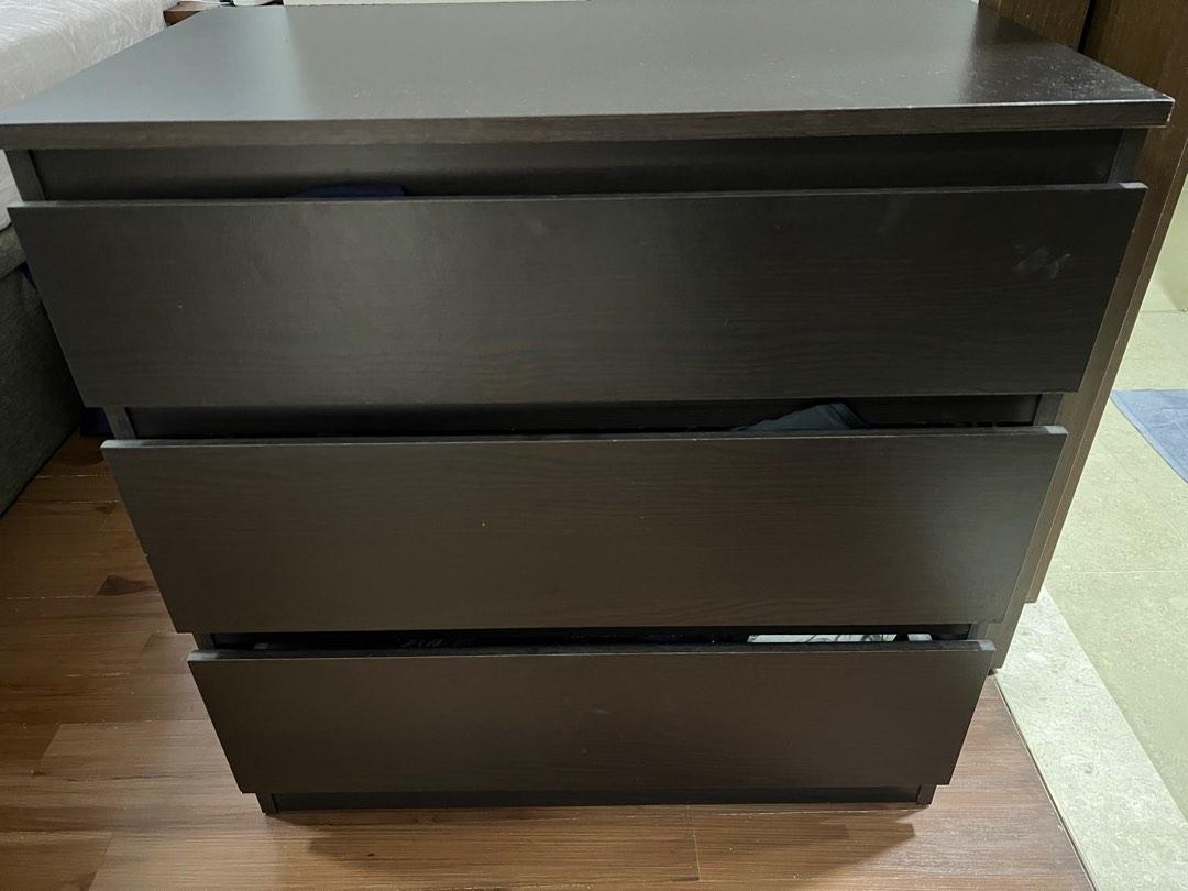 Ikea MALM bedside drawers (2 units) + FOC 1 unit3 shelf drawer