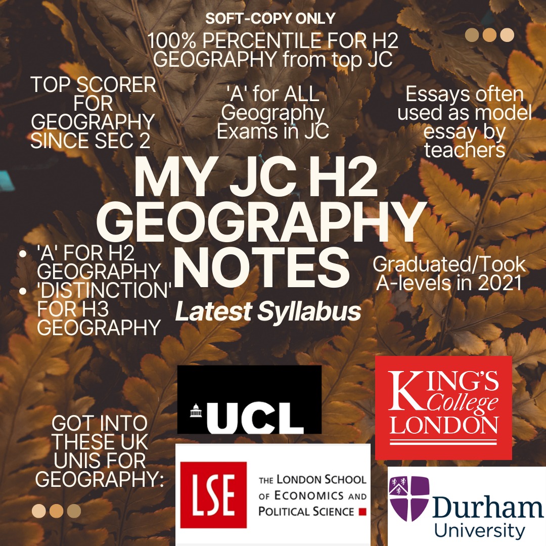 JC H2 Geography notes, Softcopy, New Syllabus, Alevel, Hobbies & Toys