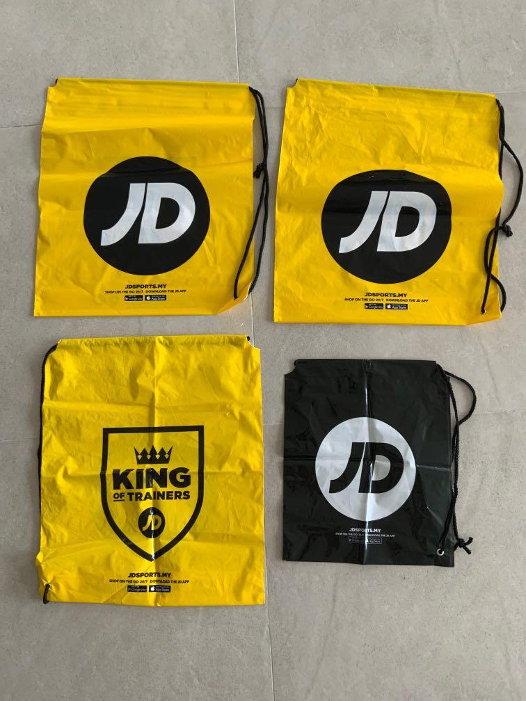 JD sports yellow Plastic Drawstring Bag, Women's Fashion, Bags & Wallets,  Shoulder Bags on Carousell