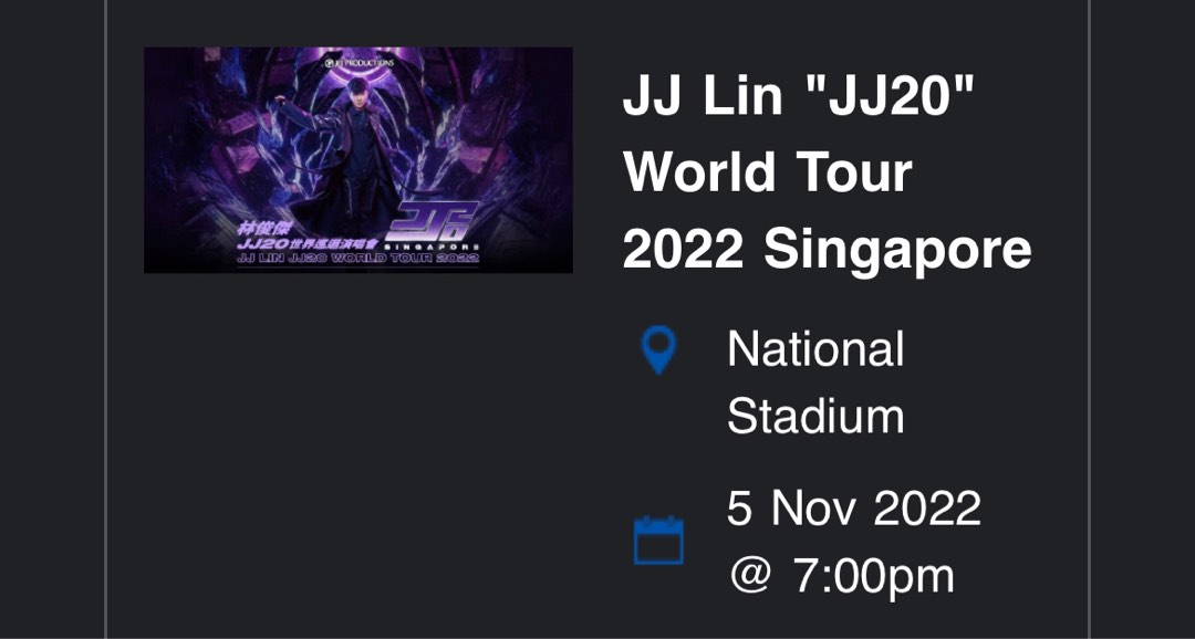 JJ Lin World Tour 2022, Tickets & Vouchers, Event Tickets on Carousell