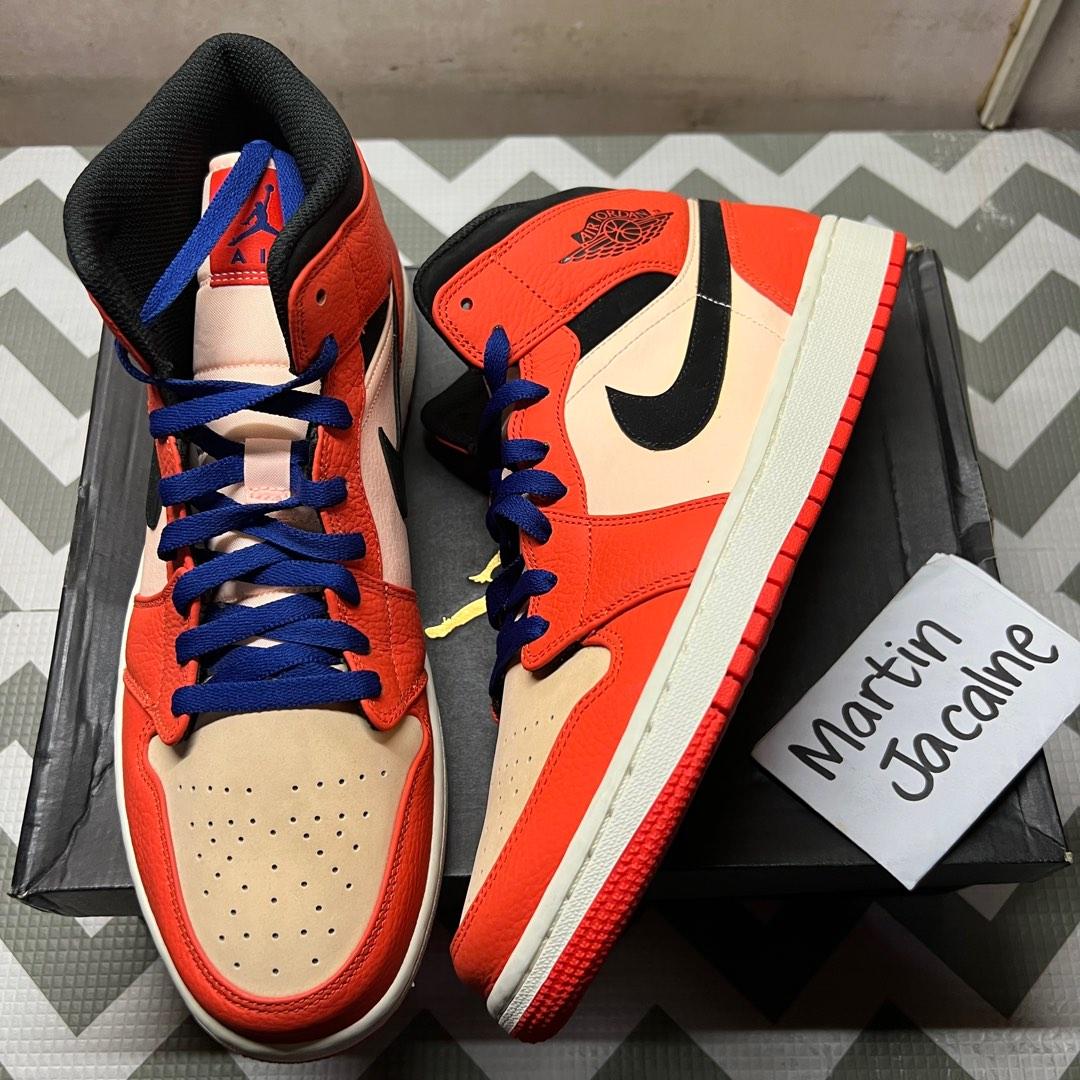 Jordan 1 mid cheap team orange black