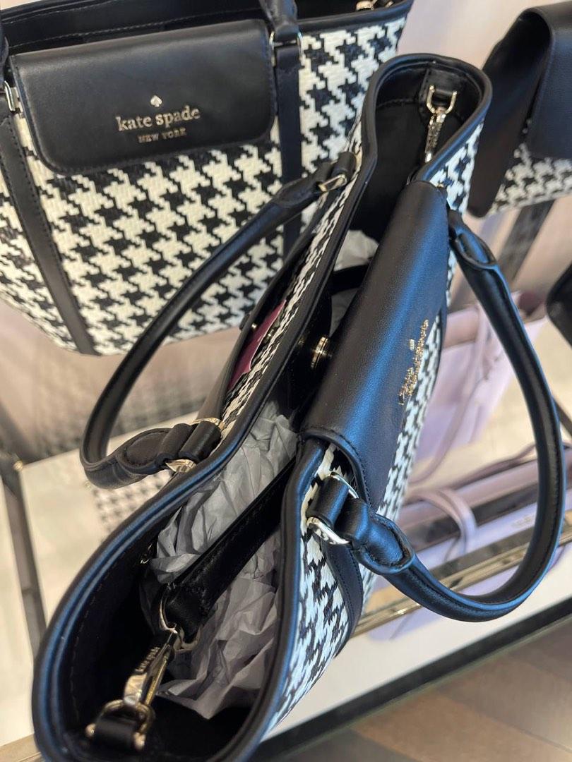 Kate Spade Cruise Medium Tote Woven Houndstooth in Black Multi, Luxury, Bags  & Wallets on Carousell