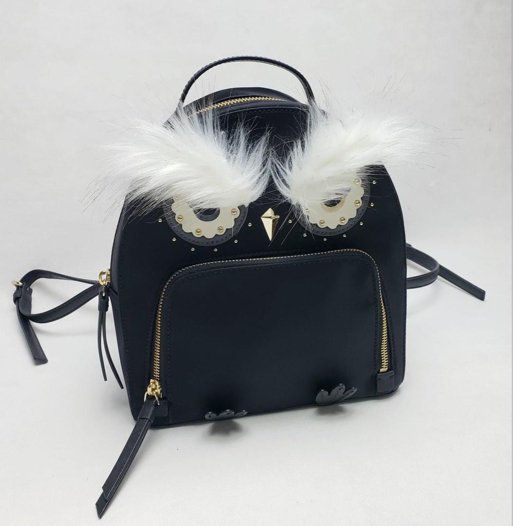 Kate spade owl tomi small star bright nylon. Black. 22x24x10.5cm