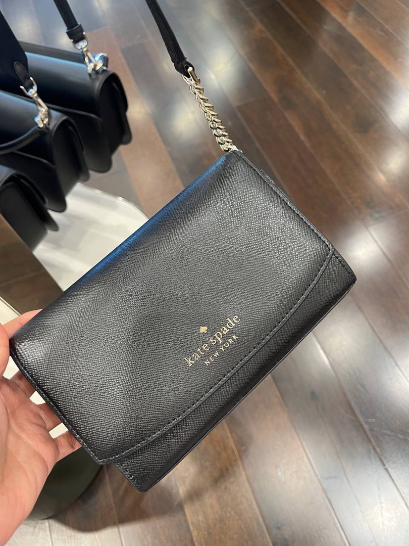 Kate Spade Staci Small Flap Crossbody in Black Luxury Bags Wallets on Carousell
