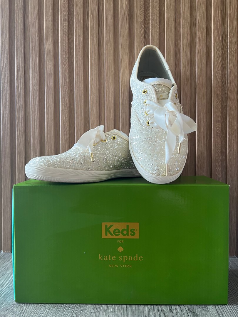 Keds x Kate Spade Glitter Cream US7, Women's Fashion, Footwear