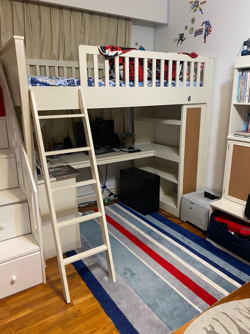 Kids Bunk / Desk Combo, Furniture & Home Living, Furniture, Bed Frames &  Mattresses On Carousell