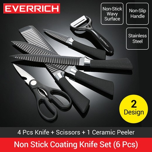 knife EVERRICH NonStick Coating 6PCS Knives Set/ Stainless Steel/ 2