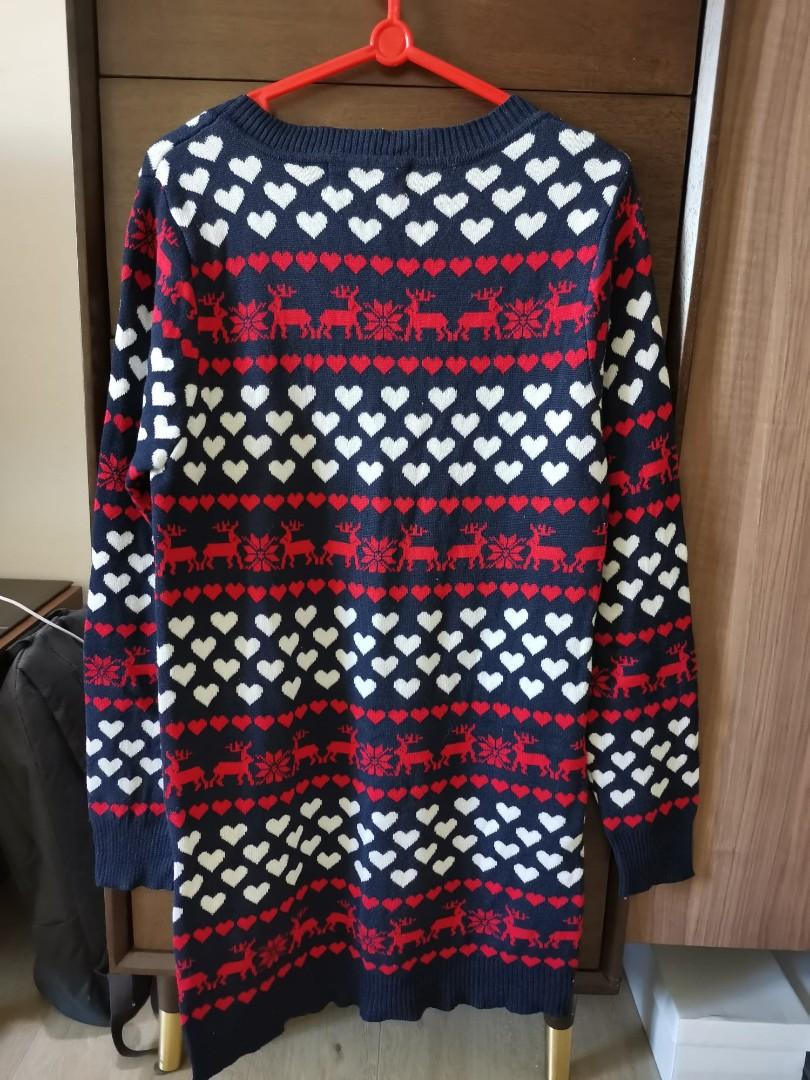 Blue White and Red Knitted Sweater Women s Fashion Tops