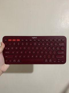 Logitech K380 Keyboard in Red w/ Case included
