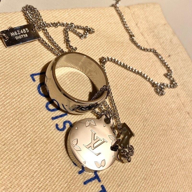 Louis Vuitton Monogram Charms Necklace, Silver