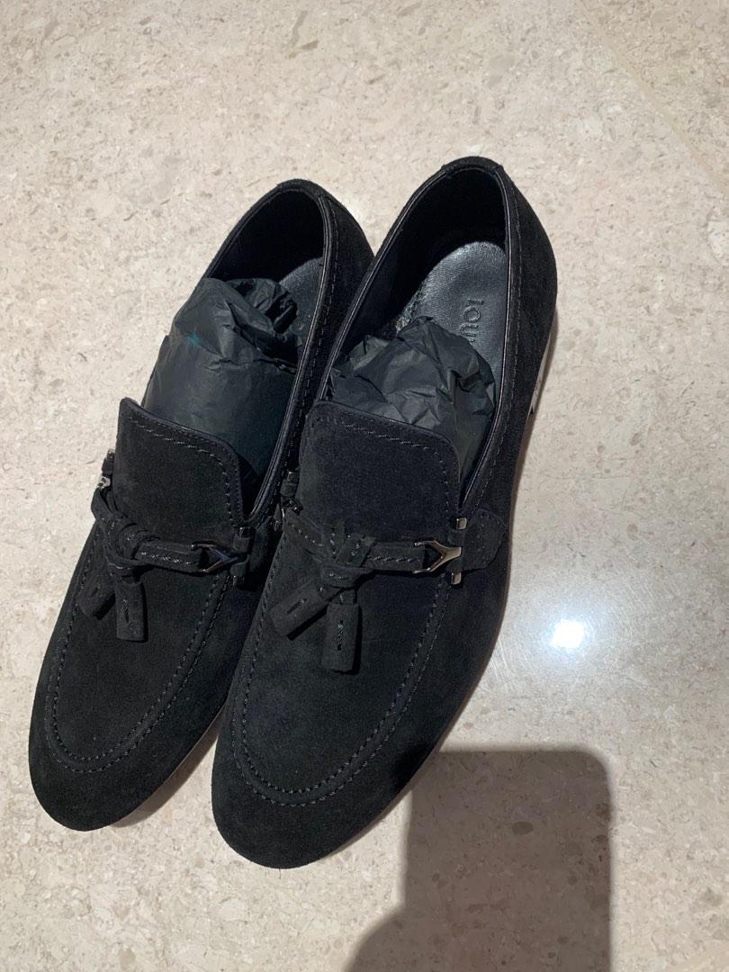 LOUIS VUITTON SUEDE LOAFERS BLACK