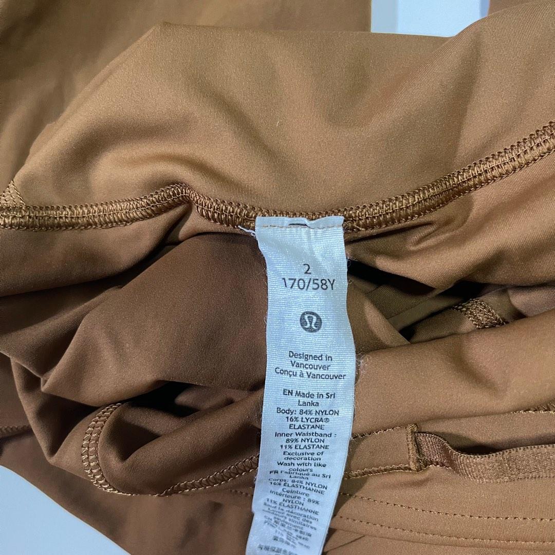 Stylish Copper Brown Lululemon Base Pace High Rise Tights - Size 8