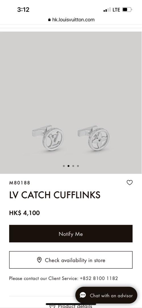 Louis Vuitton MONOGRAM LV Catch Cufflinks (M80188)
