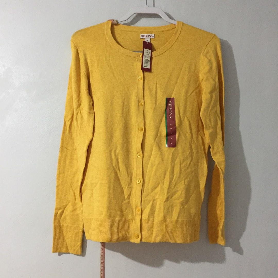MERONA Yellow Buttoned Down Cardigan 