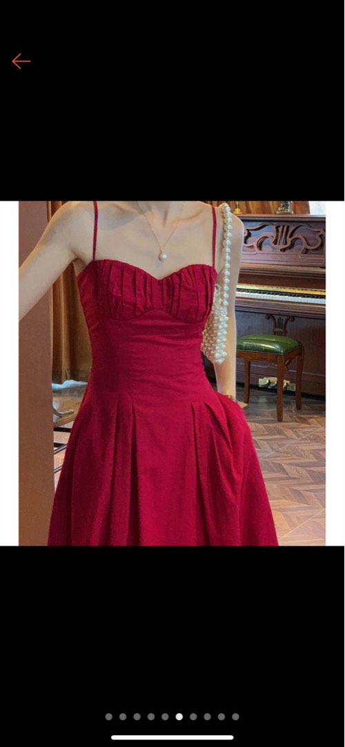 midi red dress, Women's Fashion, Dresses & Sets, Dresses on Carousell