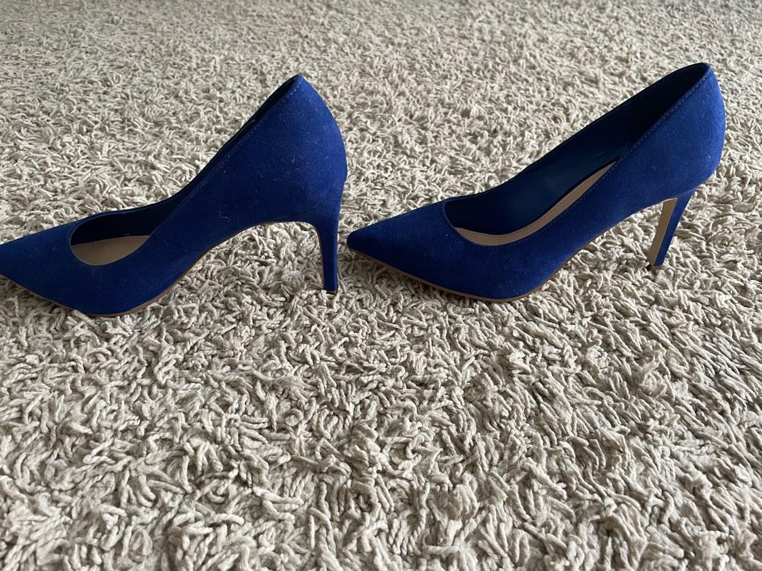 Miss KG blue suede heels Women s Fashion Footwear Heels on Carousell
