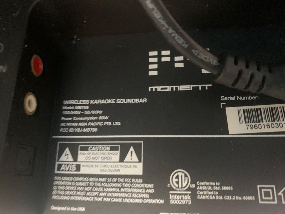 Moment Wireless Karaoke Soundbar, Audio, Soundbars, Speakers