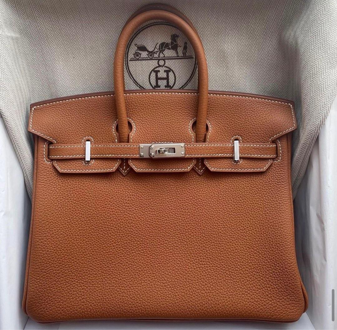 Birkin 25 Gold Togo Phw M stamp, Luxury, Bags & Wallets on Carousell
