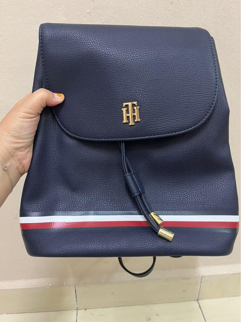 NEW TOMMY HILFIGER Backpack with Long Strap in Navy Blue Women s