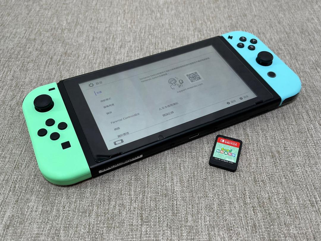 Nintendo Switch 電力加強版動森版主機HAC-001(-01) 台灣公司貨, 電玩