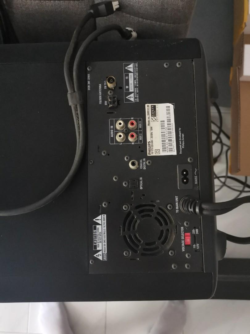 Older Philips Sound System Soundbar Woofer Speaker, TV & Home