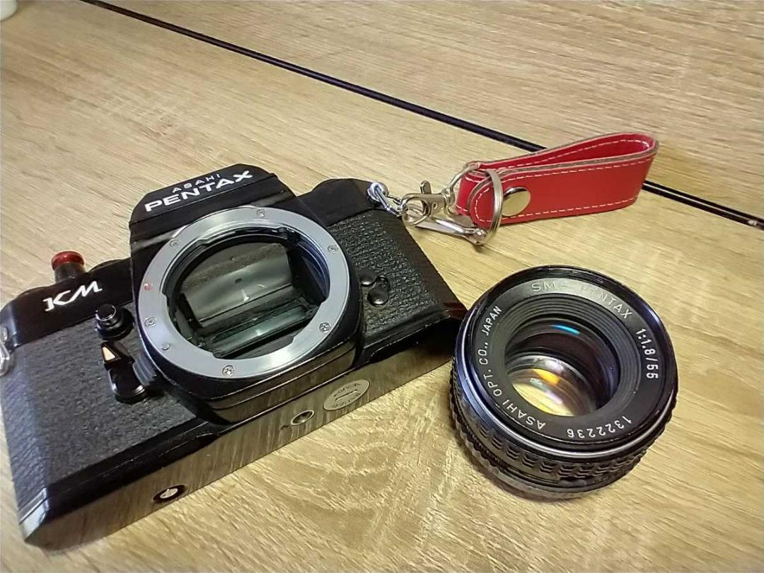 PENTAX KM black + SMC PENTAX 55mm f1.8, 攝影器材, 相機- Carousell
