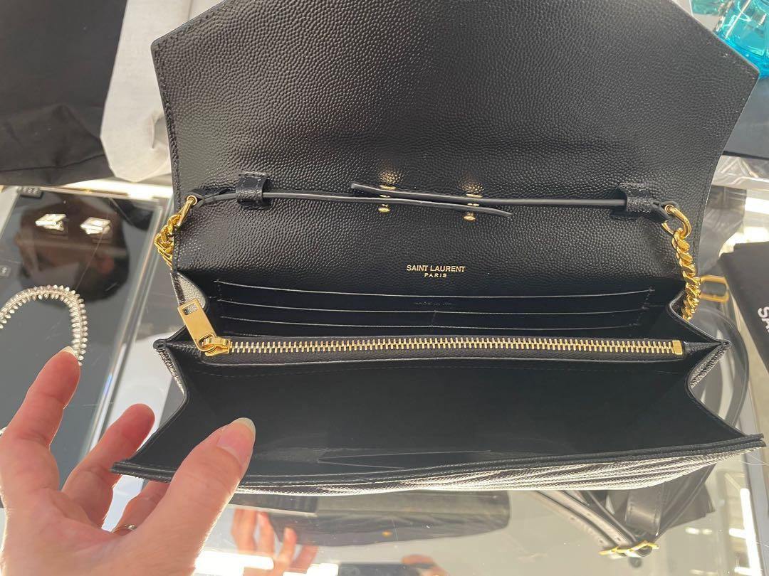 (Preorder) YSL Large wallet on chain, Luxury, Bags & Wallets on Carousell