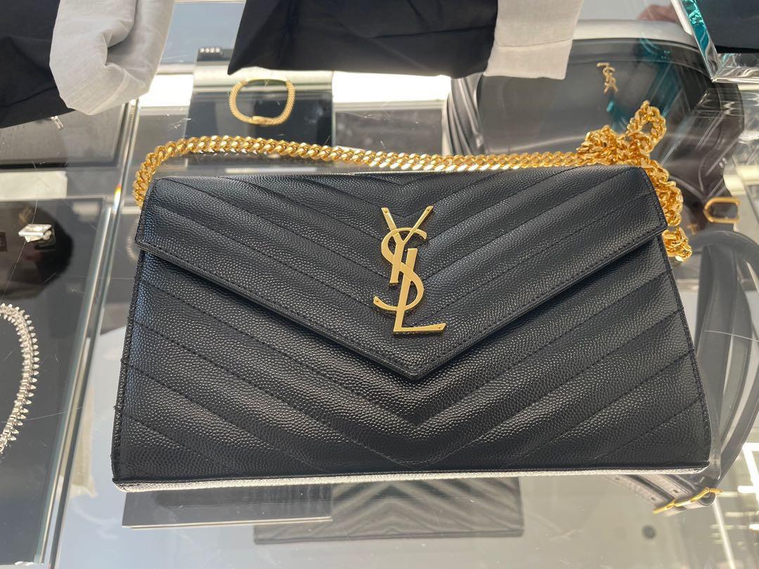 (Preorder) YSL Large wallet on chain, Luxury, Bags & Wallets on Carousell