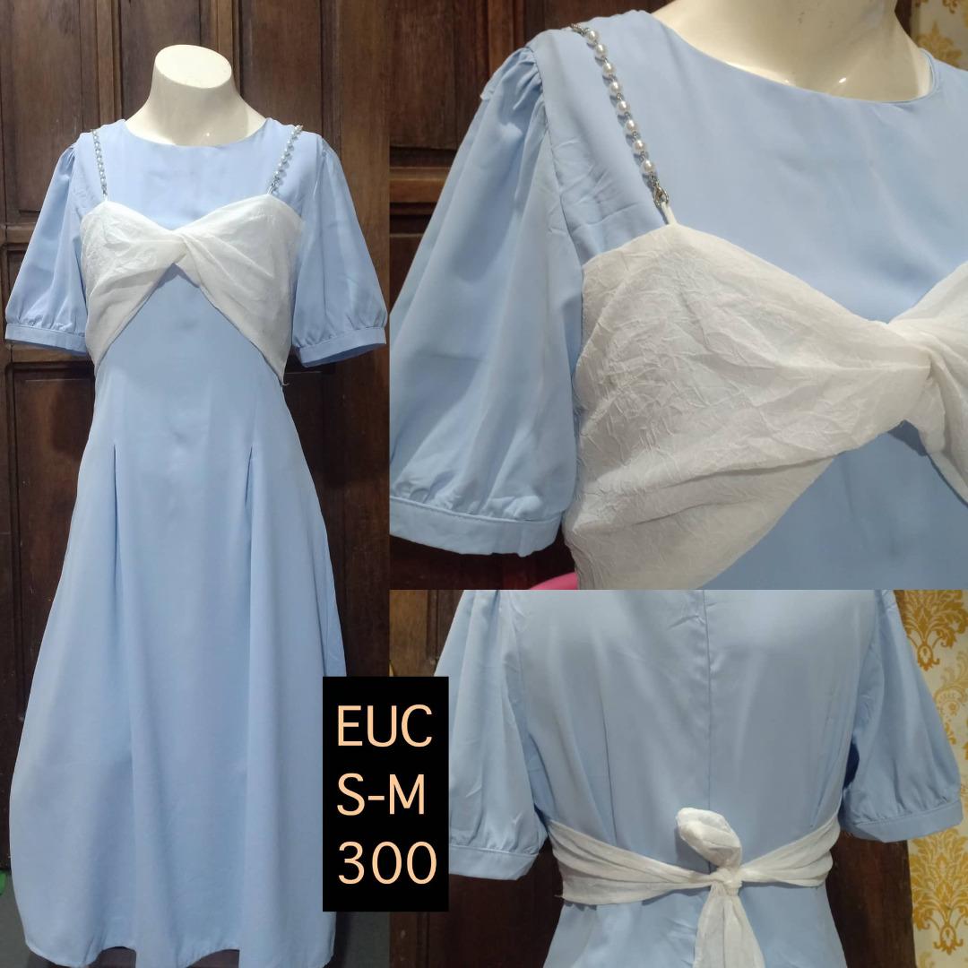 casual summer dress Dresses A Line V Neck Strappy Knee-Length Backless Dress Color:Ocean blue Tips:hand wash (maximum temperature 30℃) Adrianna Papell Platinum 40397